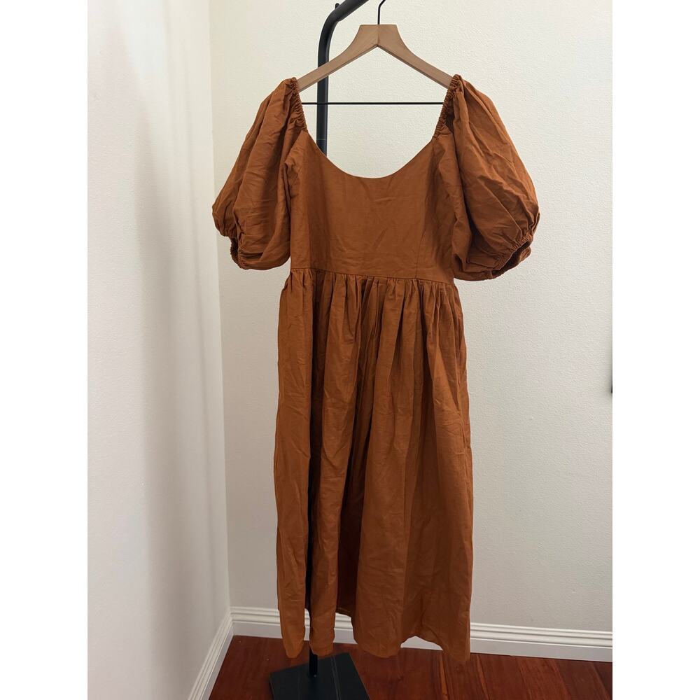 New ELF Cherie Puff Sleeve Midi Dress HANDMADE - Picture 2 of 4